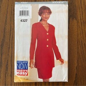 Butterick See Sew Sewing Pattern Sizes 4327 18 - 22 Jacket Skirt 1995